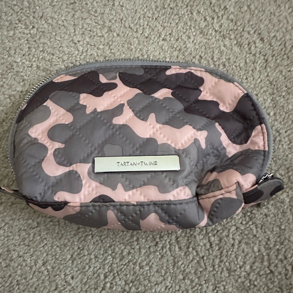 Tartan + Twine Pink and Gray Cosmetic Bag
